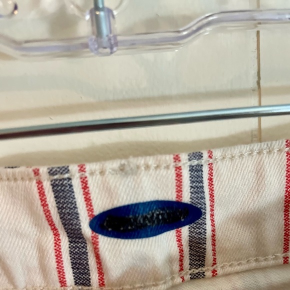 Old Navy | High Waist Button Fly Blue & Red Stripe Shorts Size 10 - Picture 4 of 7